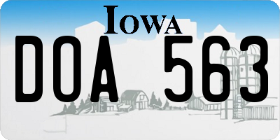 IA license plate DOA563