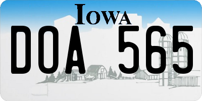 IA license plate DOA565