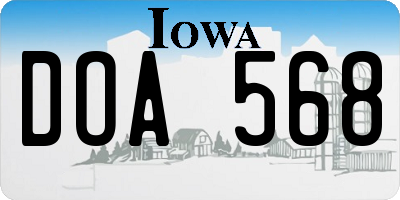 IA license plate DOA568