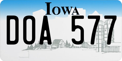 IA license plate DOA577