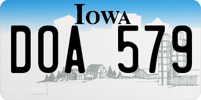 IA license plate DOA579