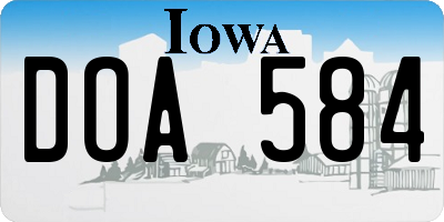 IA license plate DOA584
