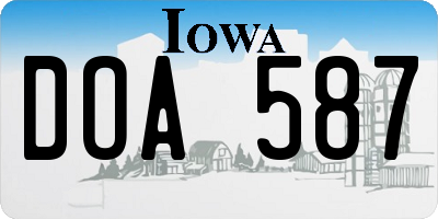 IA license plate DOA587