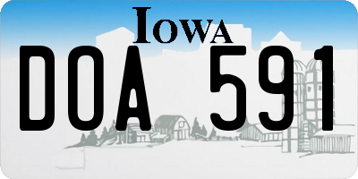 IA license plate DOA591