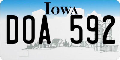 IA license plate DOA592