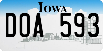 IA license plate DOA593