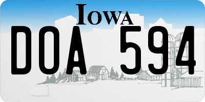 IA license plate DOA594