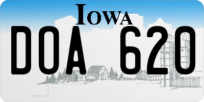 IA license plate DOA620