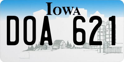 IA license plate DOA621