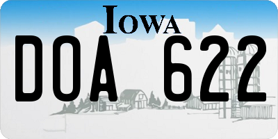 IA license plate DOA622