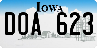 IA license plate DOA623