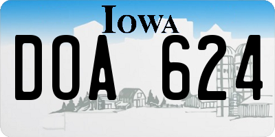 IA license plate DOA624