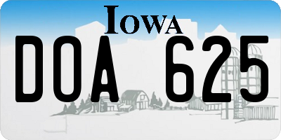IA license plate DOA625