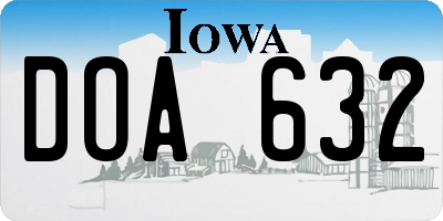 IA license plate DOA632
