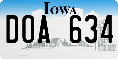 IA license plate DOA634