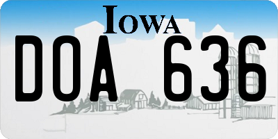 IA license plate DOA636