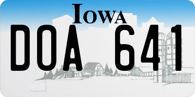 IA license plate DOA641