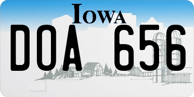 IA license plate DOA656