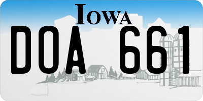 IA license plate DOA661