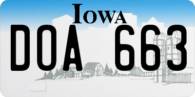 IA license plate DOA663