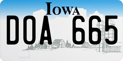 IA license plate DOA665