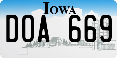 IA license plate DOA669