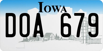 IA license plate DOA679