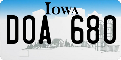 IA license plate DOA680