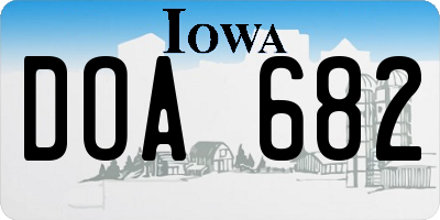 IA license plate DOA682
