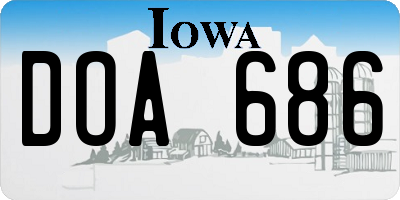 IA license plate DOA686