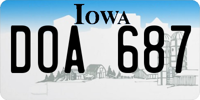 IA license plate DOA687