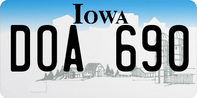 IA license plate DOA690