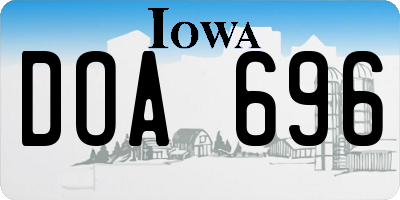 IA license plate DOA696