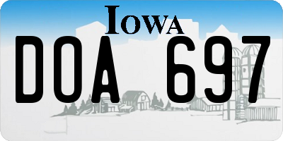 IA license plate DOA697