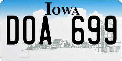IA license plate DOA699