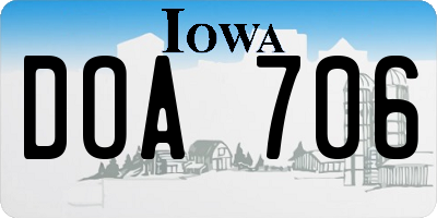 IA license plate DOA706