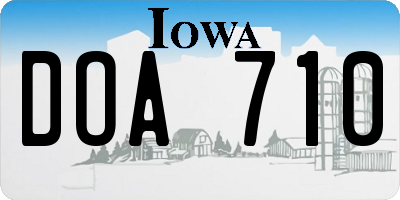 IA license plate DOA710