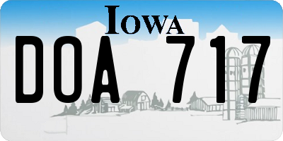 IA license plate DOA717
