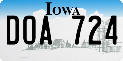 IA license plate DOA724