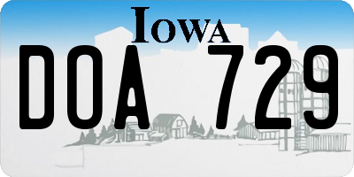 IA license plate DOA729