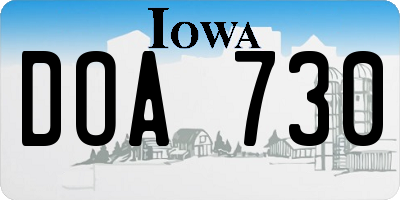 IA license plate DOA730