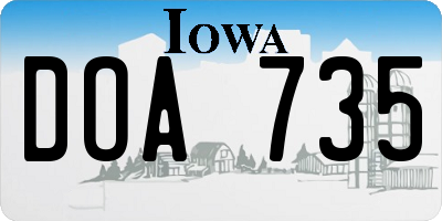 IA license plate DOA735