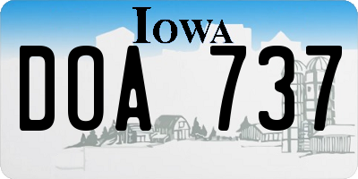 IA license plate DOA737