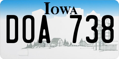 IA license plate DOA738