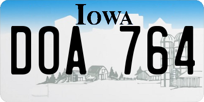 IA license plate DOA764