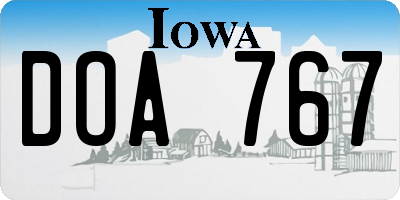 IA license plate DOA767