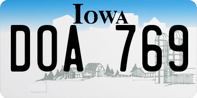 IA license plate DOA769