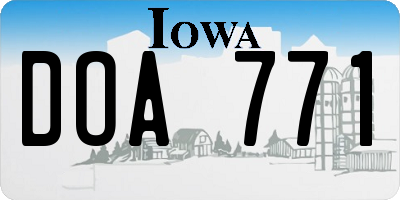 IA license plate DOA771