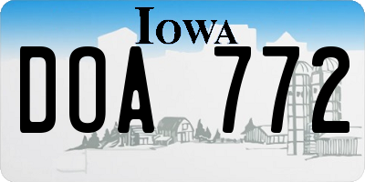 IA license plate DOA772