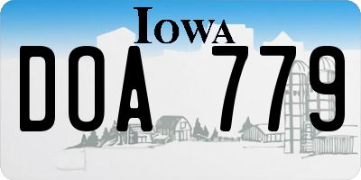 IA license plate DOA779
